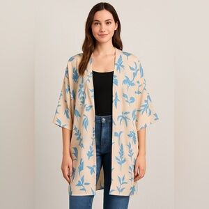 Lulus‎ Flamingo Bird Tree 46” Long Cardigan Kimono
